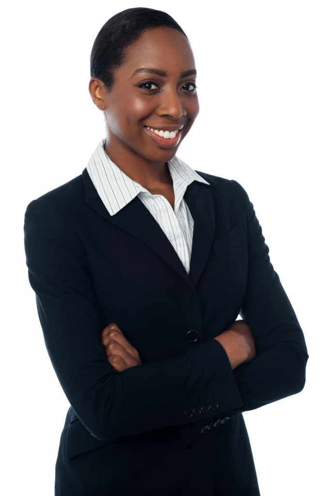 Female assistant posing confidently